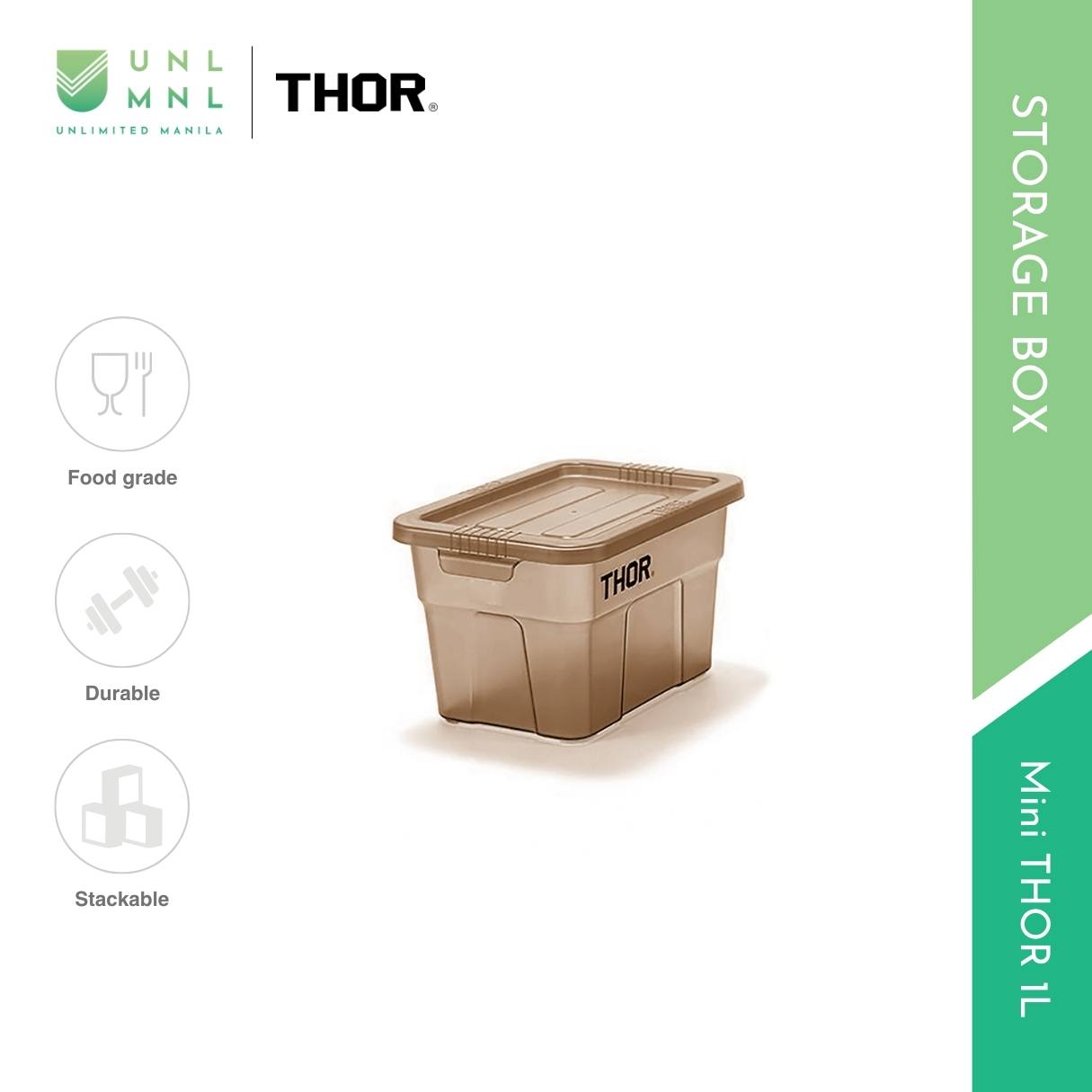 THOR 1L Smoke Series - Mini THOR Stackable Storage Box with Lid