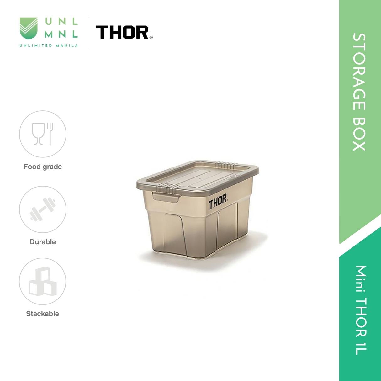 THOR 1L Smoke Series - Mini THOR Stackable Storage Box with Lid