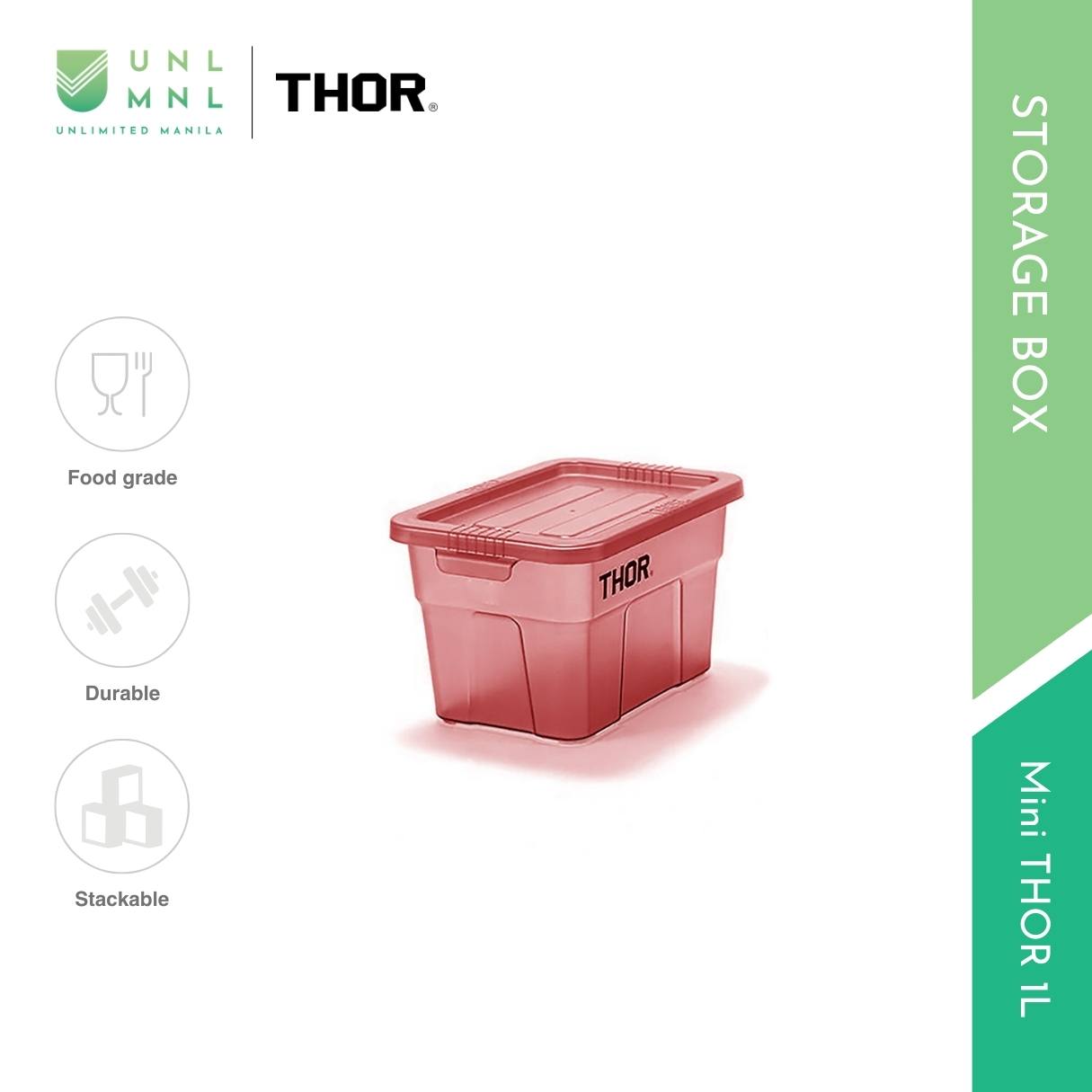 THOR 1L Smoke Series - Mini THOR Stackable Storage Box with Lid