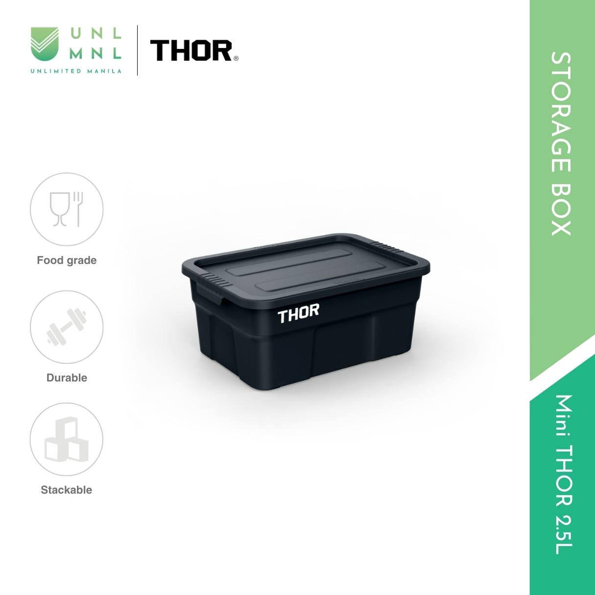 THOR 2.5L Mini THOR Stackable Storage Box with Lid