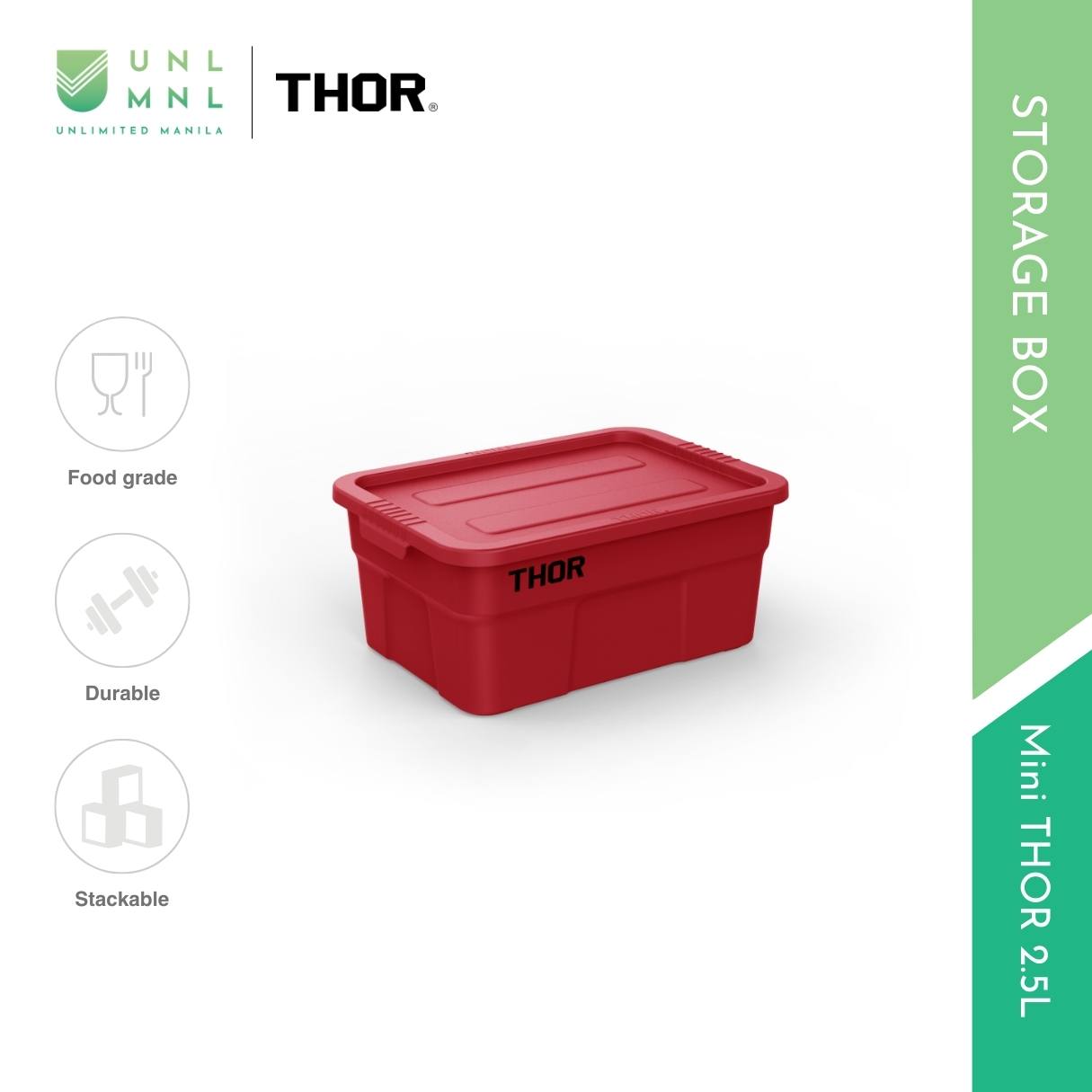 THOR 2.5L Mini THOR Stackable Storage Box with Lid