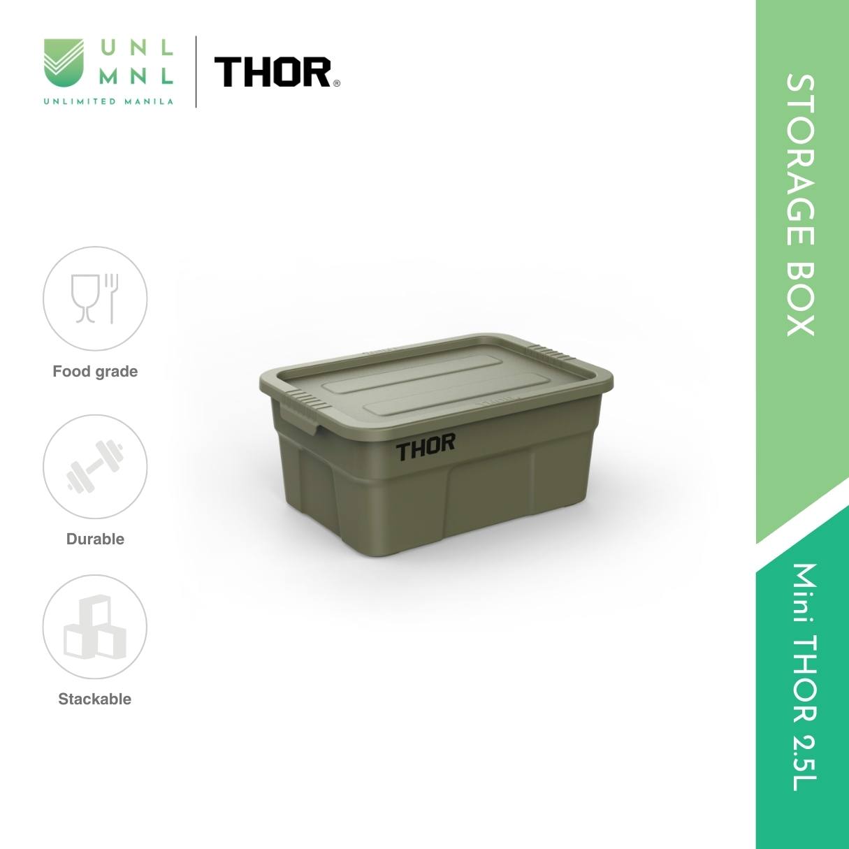 THOR 2.5L Mini THOR Stackable Storage Box with Lid