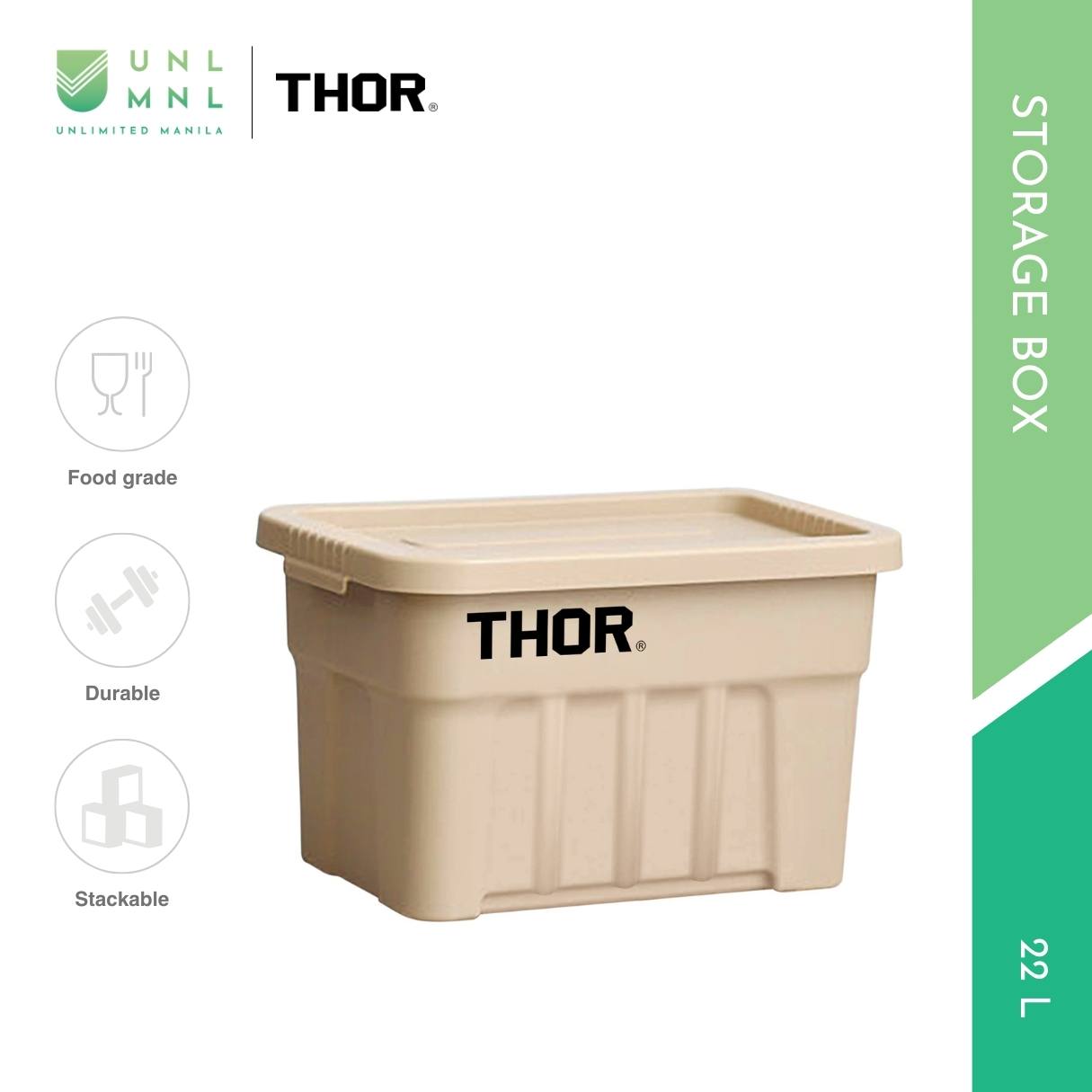 THOR 22L Stackable Storage Box with Lid