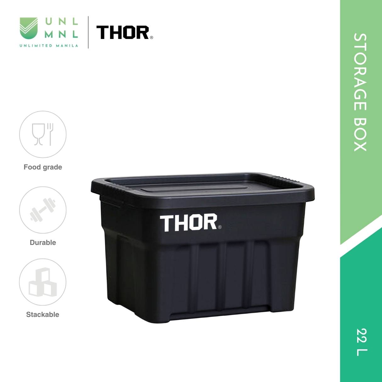 THOR 22L Stackable Storage Box with Lid