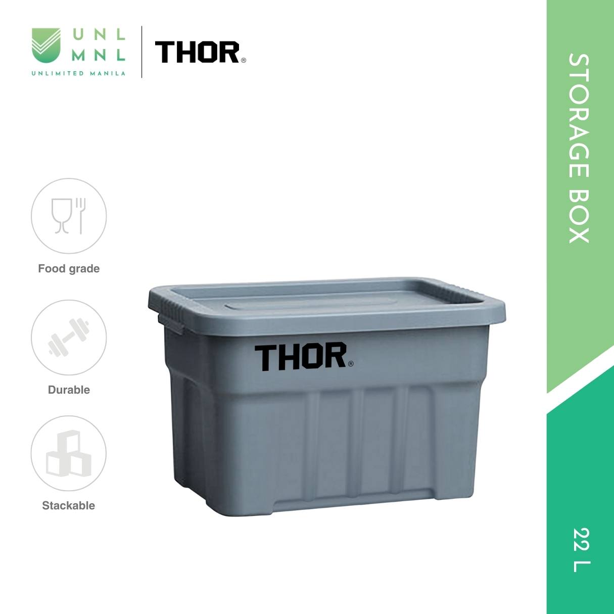 THOR 22L Stackable Storage Box with Lid