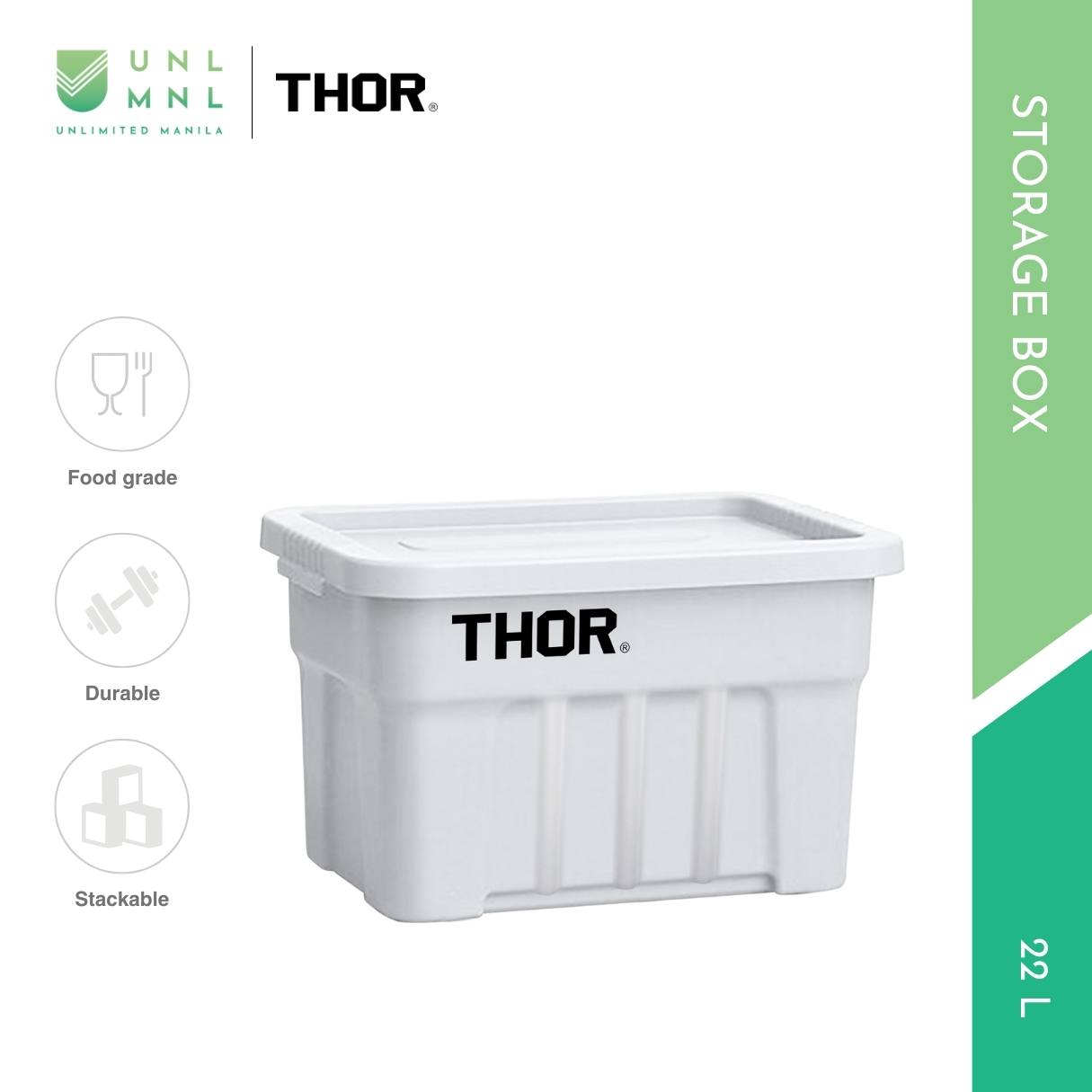 THOR 22L Stackable Storage Box with Lid