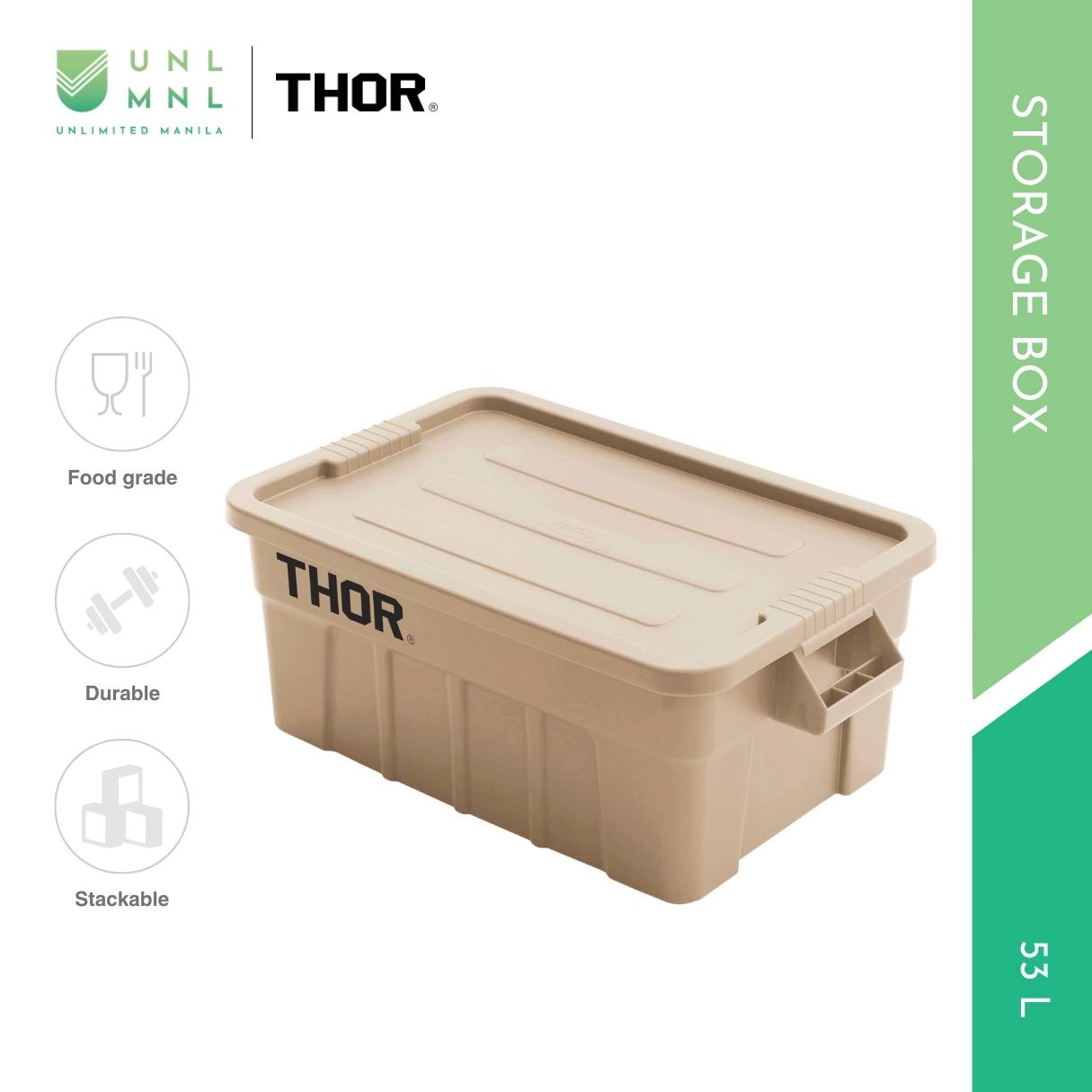 THOR 53L Stackable Storage Box with Lid