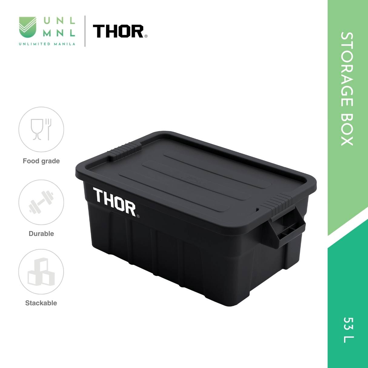 THOR 53L Stackable Storage Box with Lid