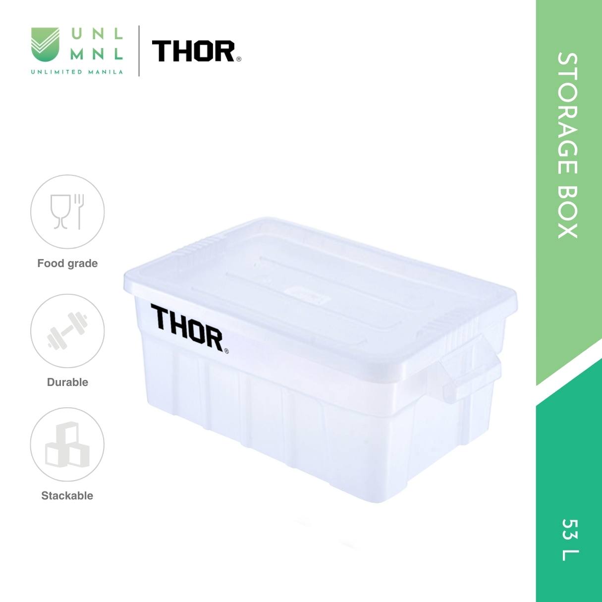 THOR 53L Stackable Storage Box with Lid