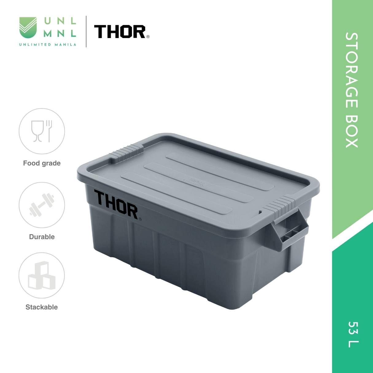 THOR 53L Stackable Storage Box with Lid