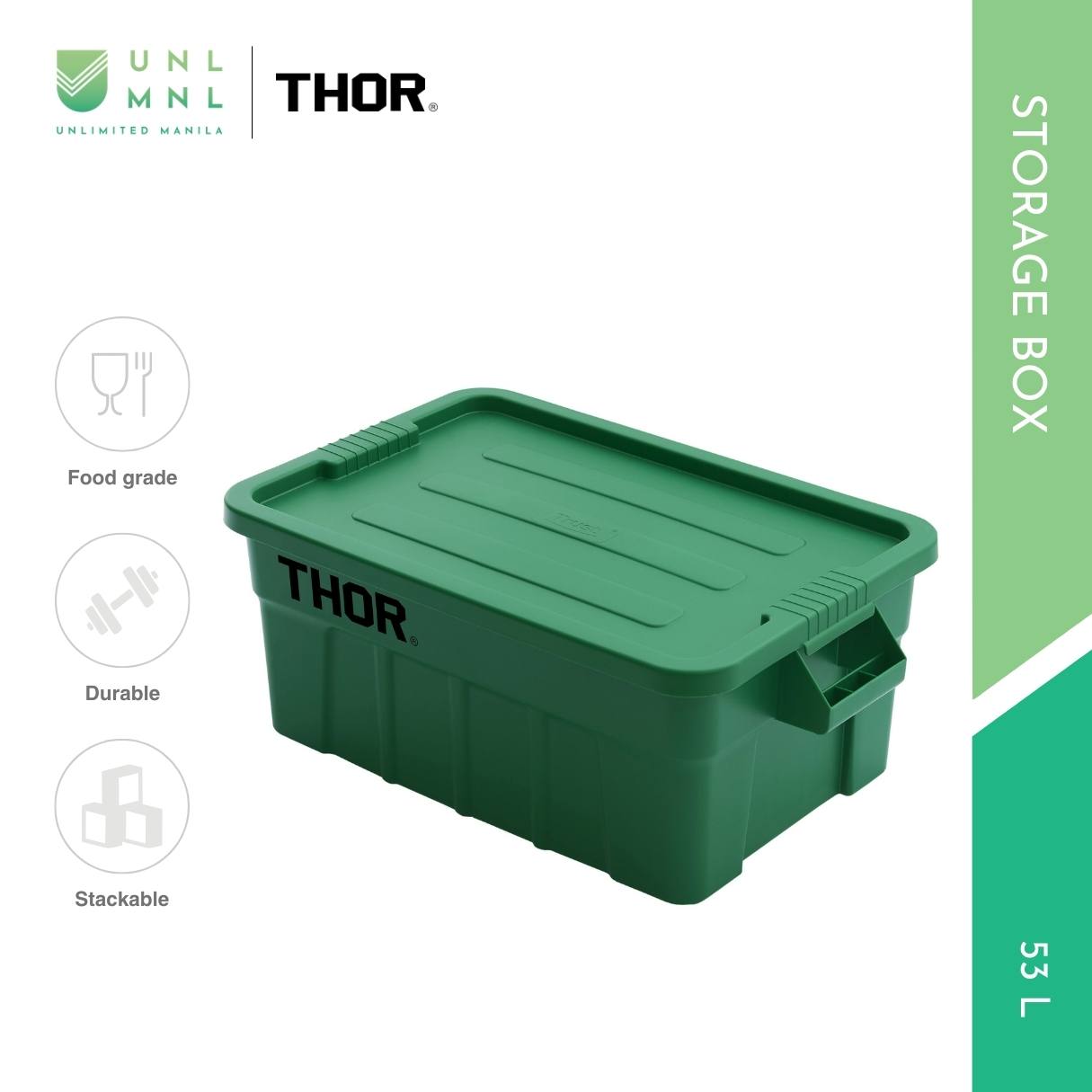 THOR 53L Stackable Storage Box with Lid