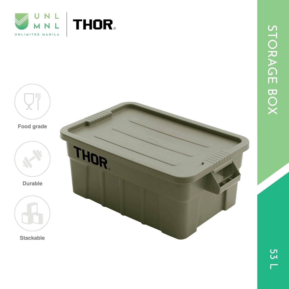 THOR 53L Stackable Storage Box with Lid