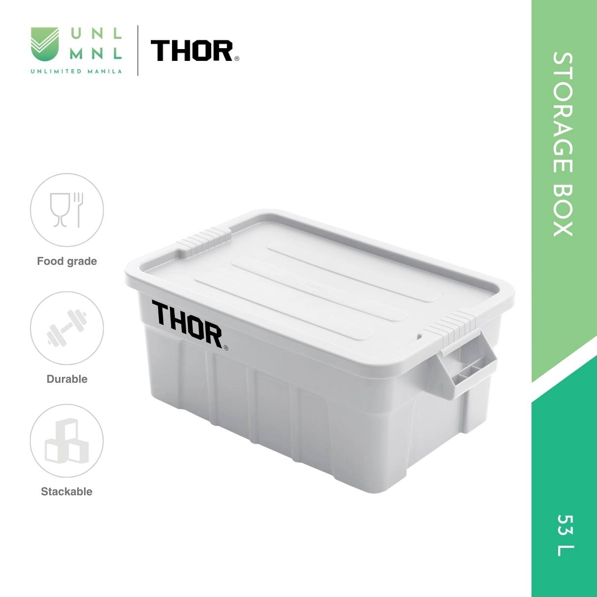 THOR 53L Stackable Storage Box with Lid