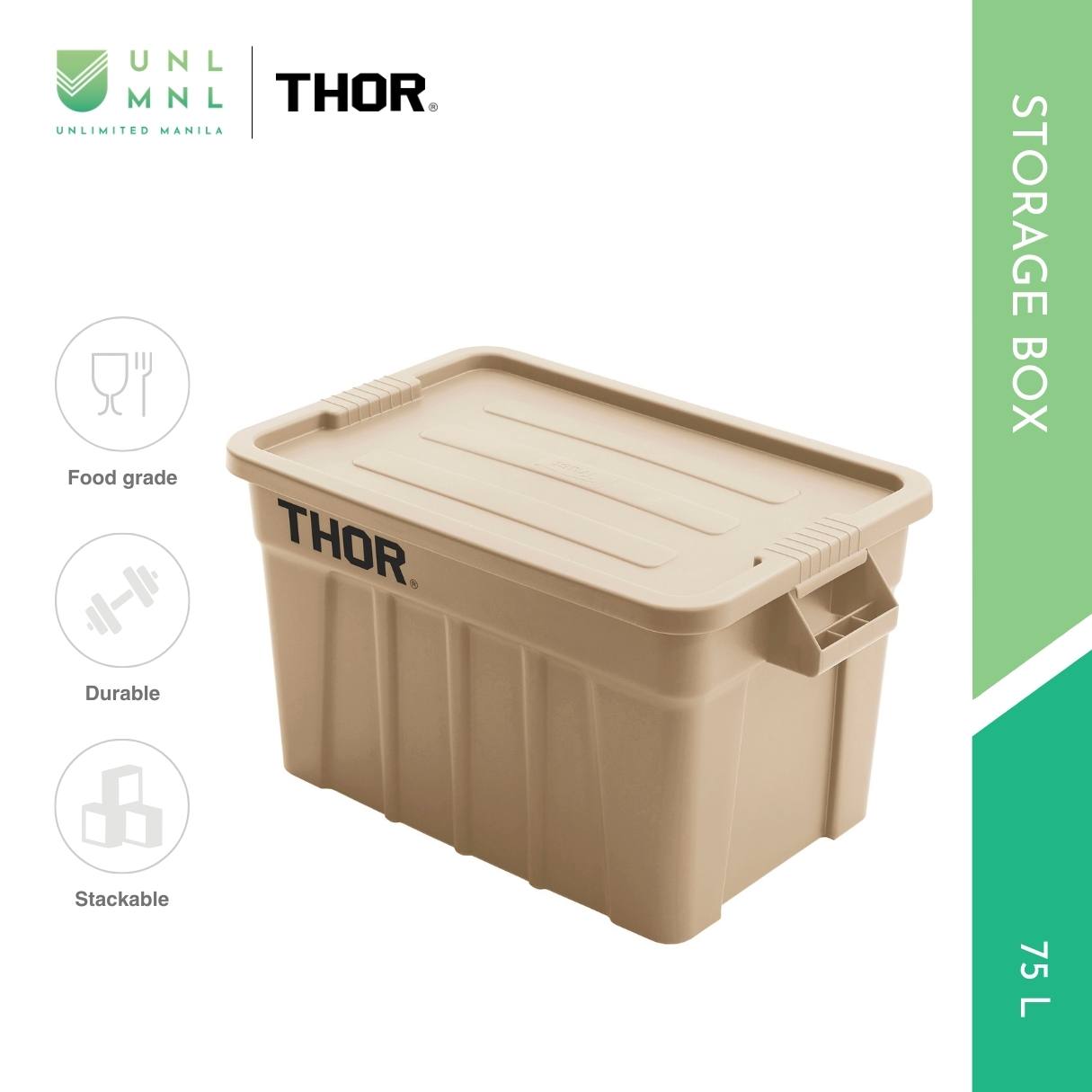 THOR 75L Stackable Storage Box with Lid