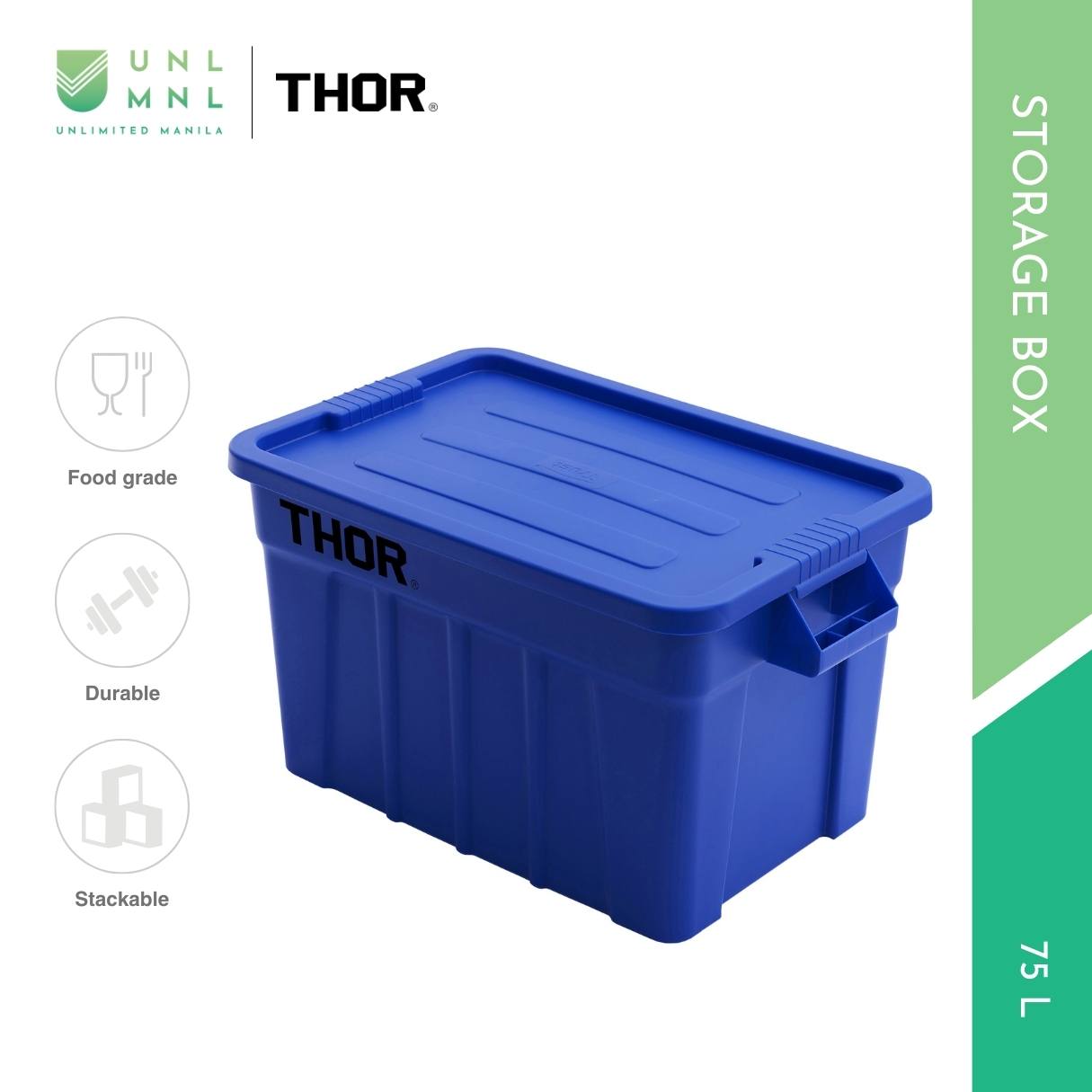 THOR 75L Stackable Storage Box with Lid