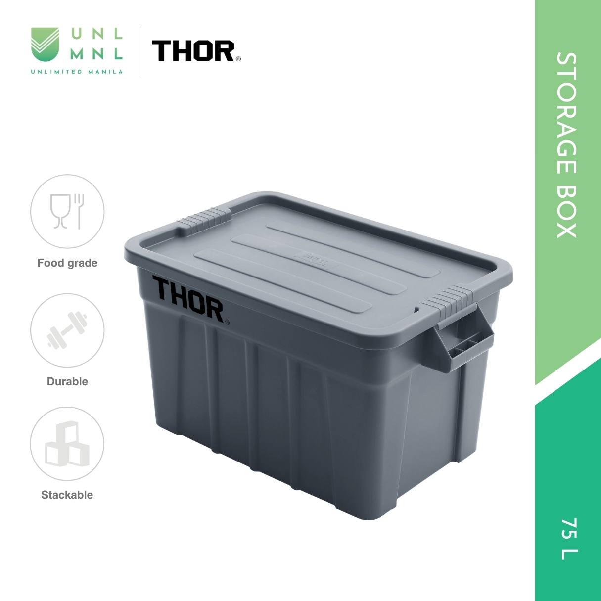 THOR 75L Stackable Storage Box with Lid