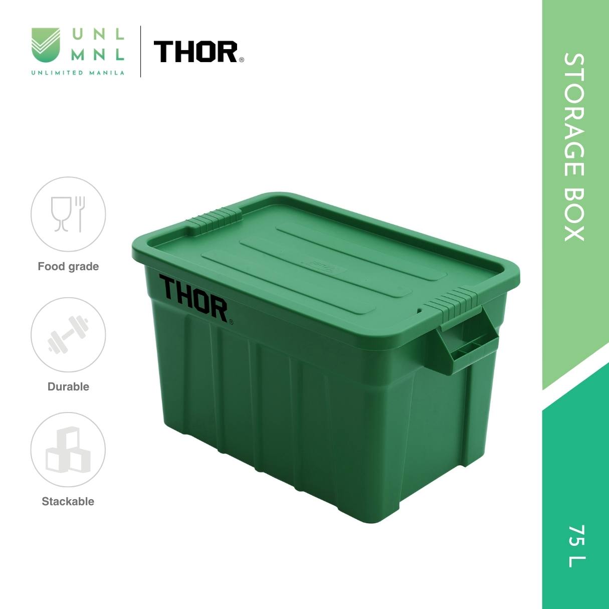 THOR 75L Stackable Storage Box with Lid