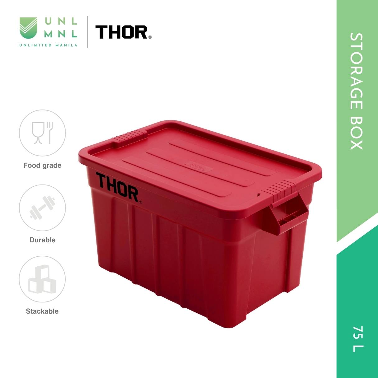 THOR 75L Stackable Storage Box with Lid