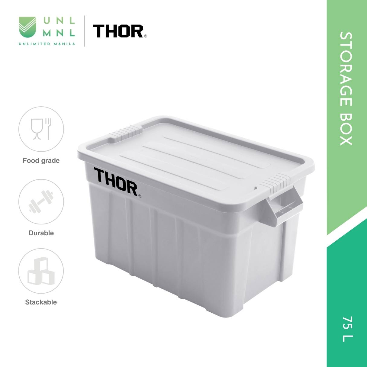 THOR 75L Stackable Storage Box with Lid