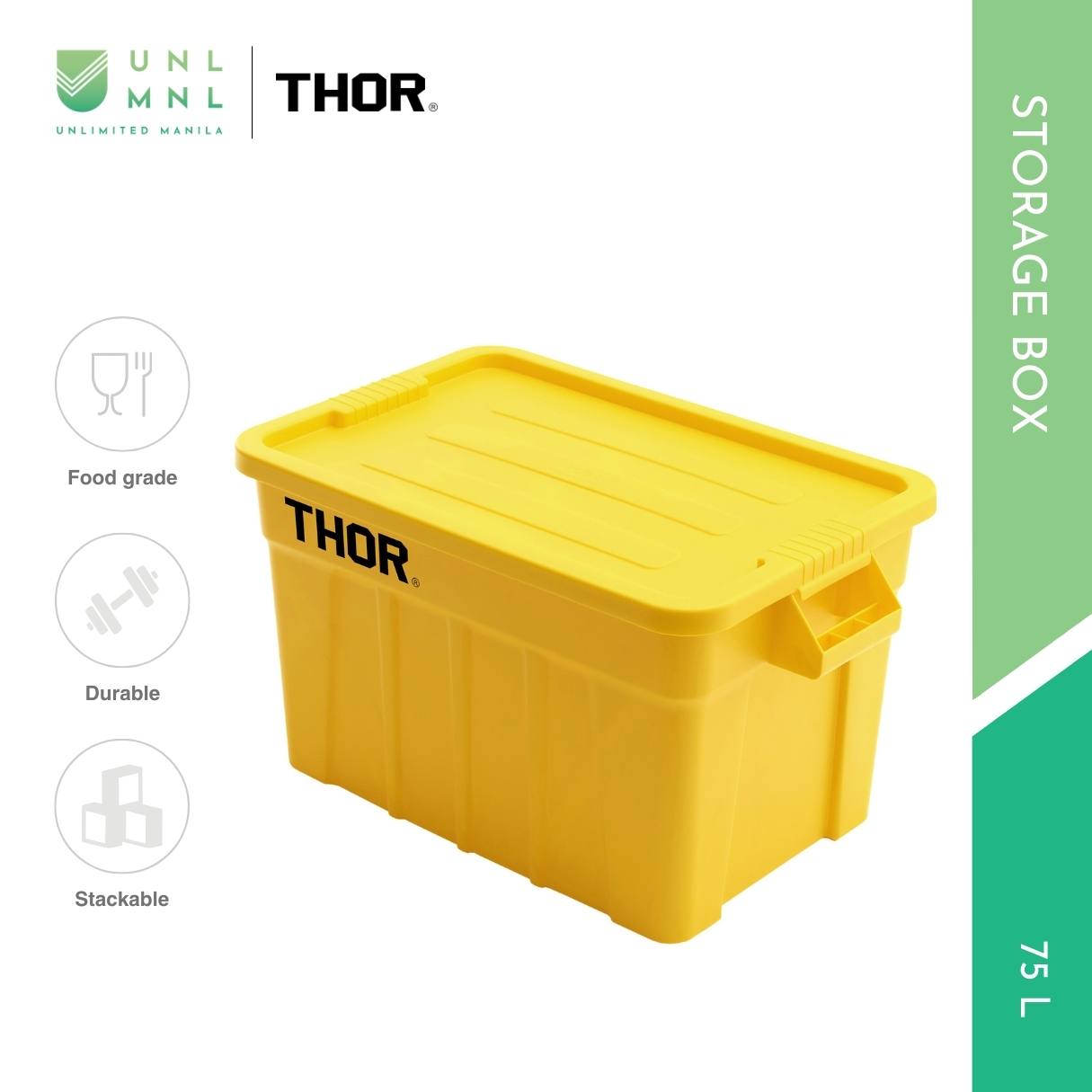 THOR 75L Stackable Storage Box with Lid