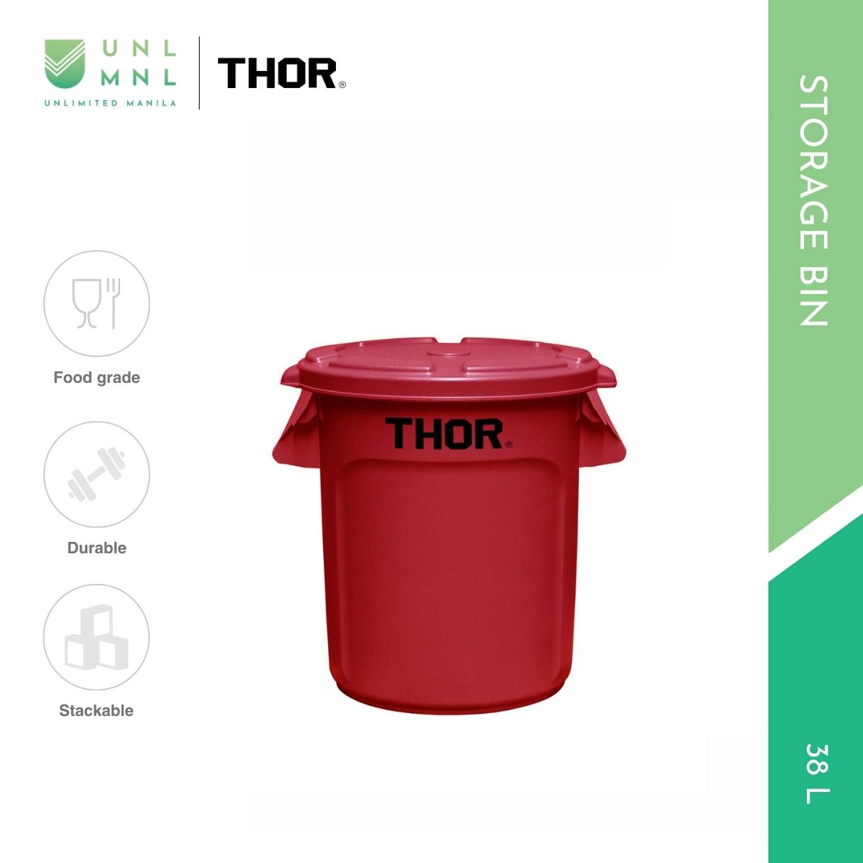 THOR 38L Storage Bin with Lid