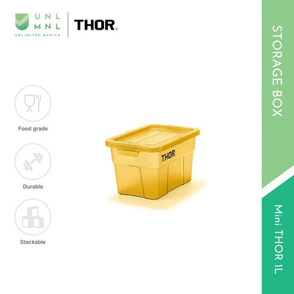 1L Smoke Series - Mini THOR Stackable Storage Box with Lid