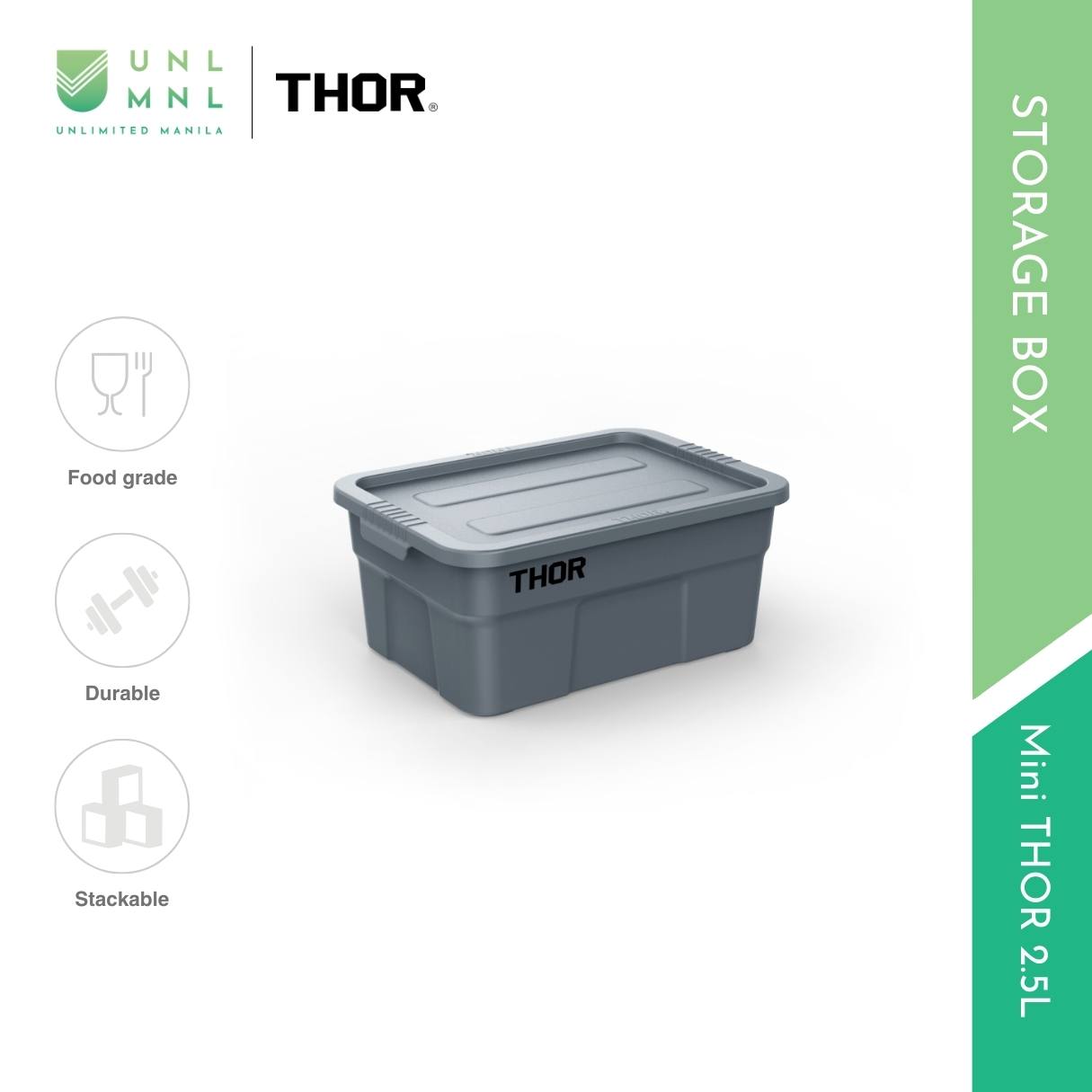 THOR 2.5L Mini THOR Stackable Storage Box with Lid – Unlimited Manila
