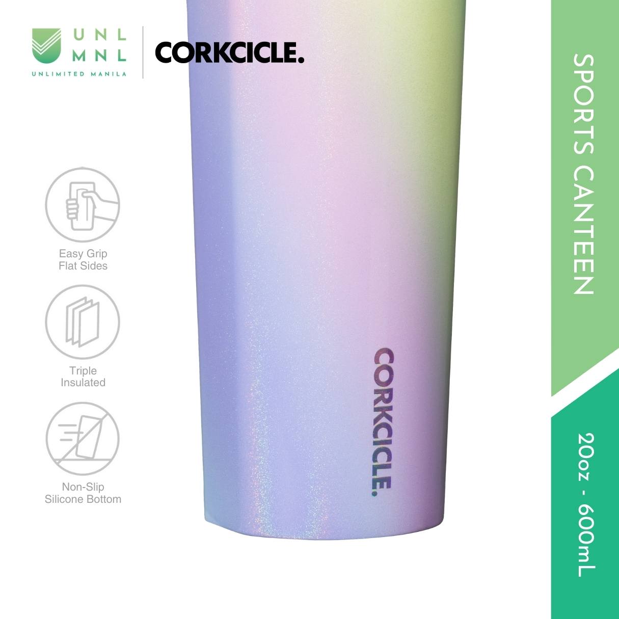 CORKCICLE 20oz Sports Canteen Unicorn and Floral Collection