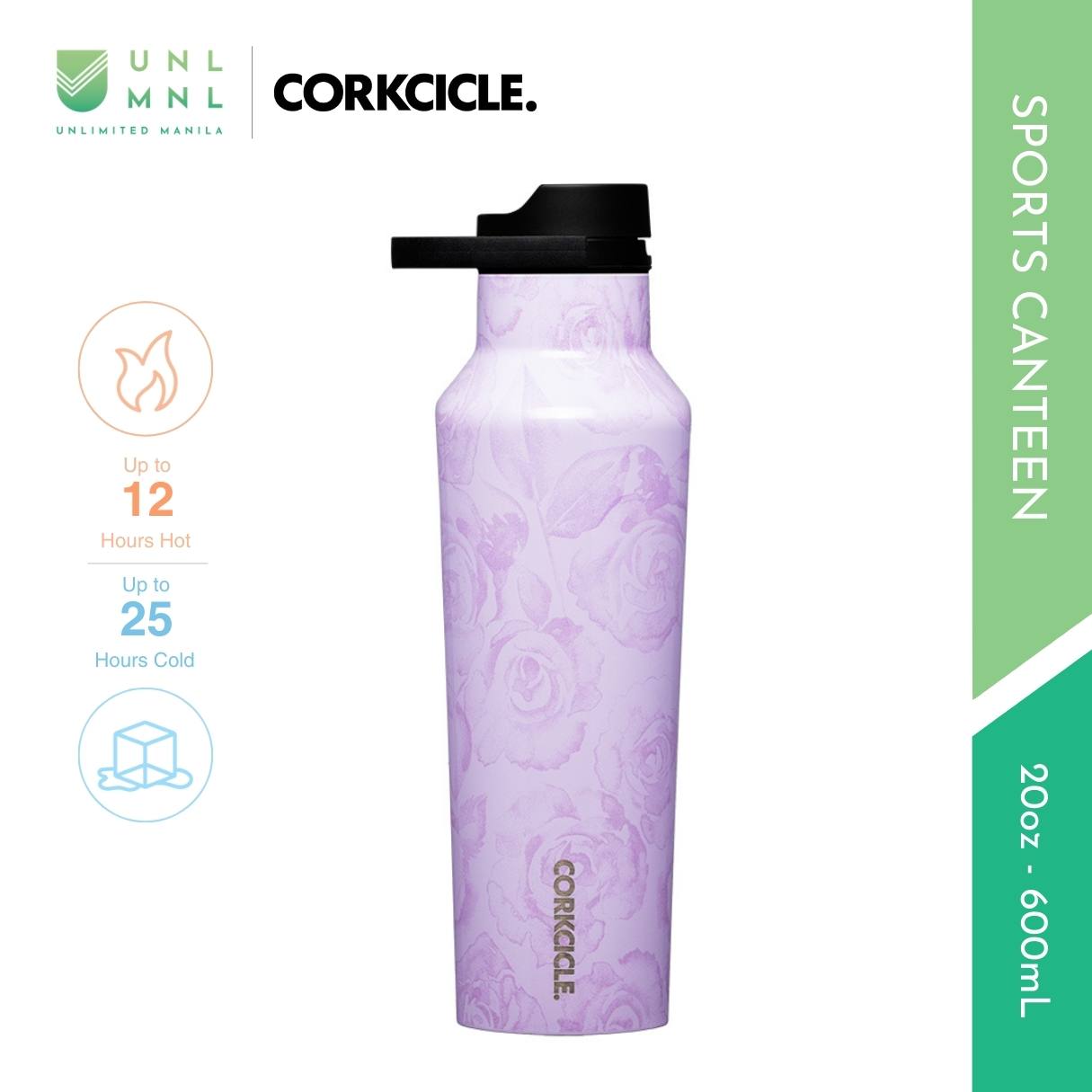 CORKCICLE 20oz Sports Canteen Unicorn and Floral Collection